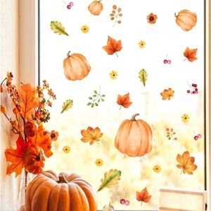 Pumpkin 🎃 and Leaf Wall/Window Stickers